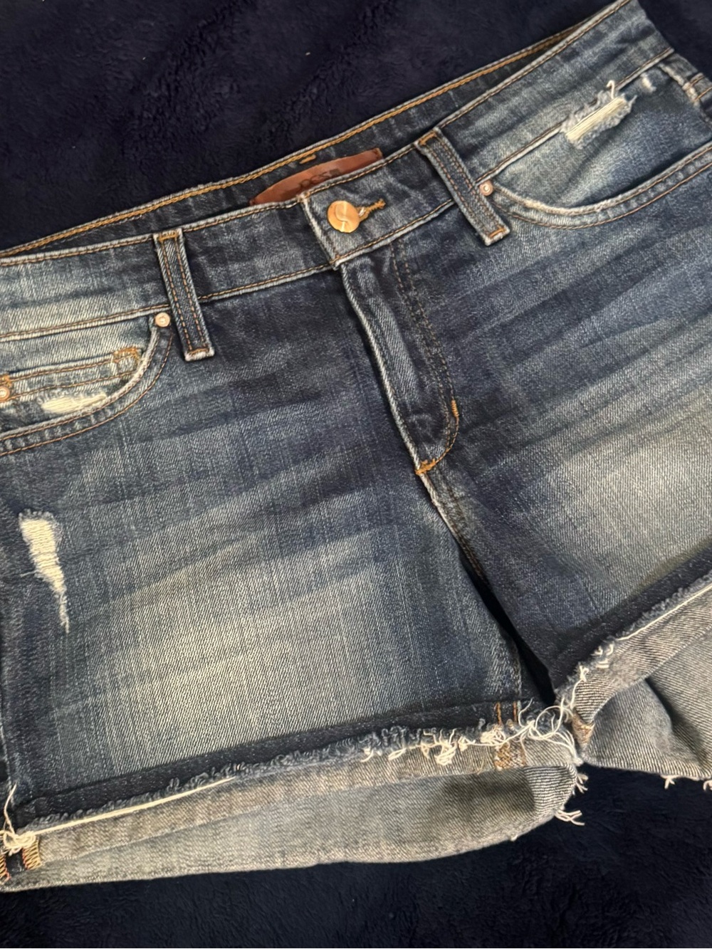 Joe's Jeans Faded Blue Distressed Cuffed Denim Shorts